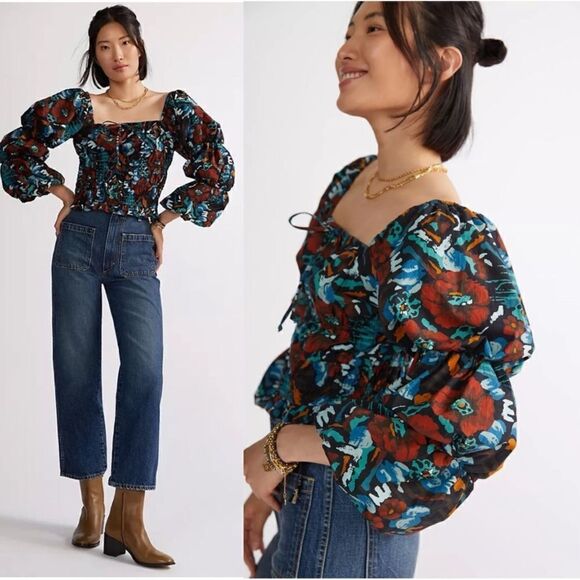 Anthropologie Porridge Tiered Poplin Blouse NEW Size Medium - Picture 1 of 10